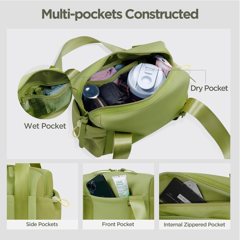 cysiyu Mini Gym Bag for Women Girls Small Gym Tote Bag with Wet Compartment Waterproof Travel Duffle Bag Cute Workout Sport Bag - Image 4